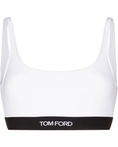 Tom Ford Soutien-gorge à bande logo - Blanc