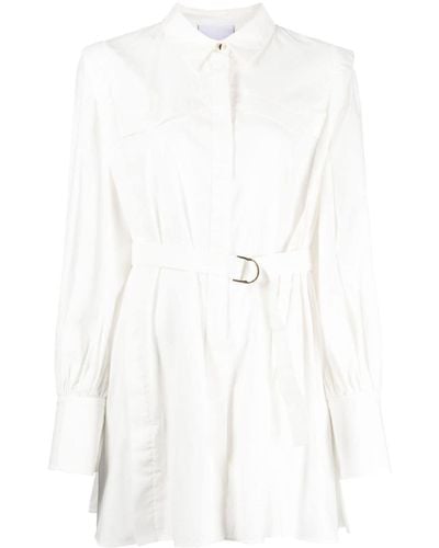 Acler Belted-waist Cotton Shirtdress - White