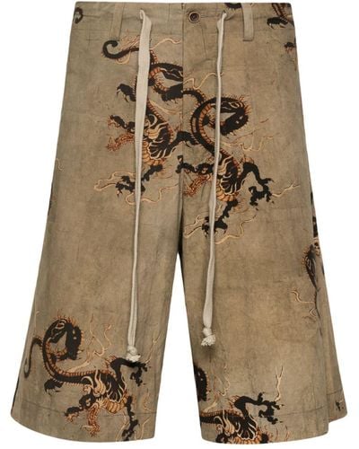Uma Wang Pallor Cotton Bermuda Shorts - Natural