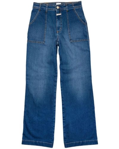 Closed Halbhohe Aria Straight-Leg-Jeans - Blau