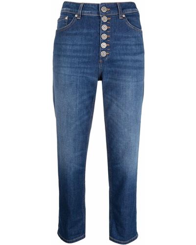 Dondup Cropped-Jeans mit Knopfleiste - Blau