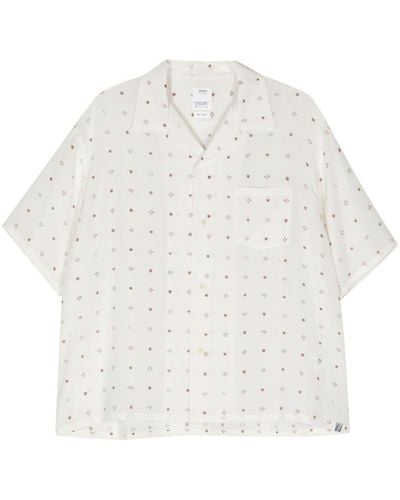 Visvim White Geometric-embroidered Silk Shirt
