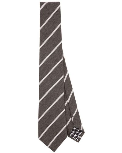 Paul Smith Striped Wool-blend Tie - White