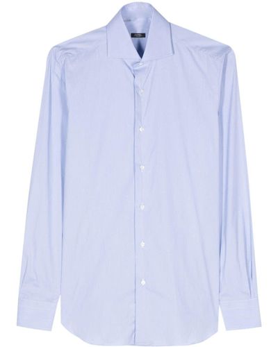 Barba Napoli Poplin Long-sleeve Shirt - Blue