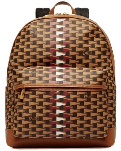Bally Pennant Faux-leather Backpack - Brown