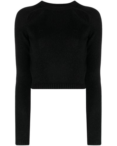 Chiara Ferragni Cut-out Cropped Sweater - Black