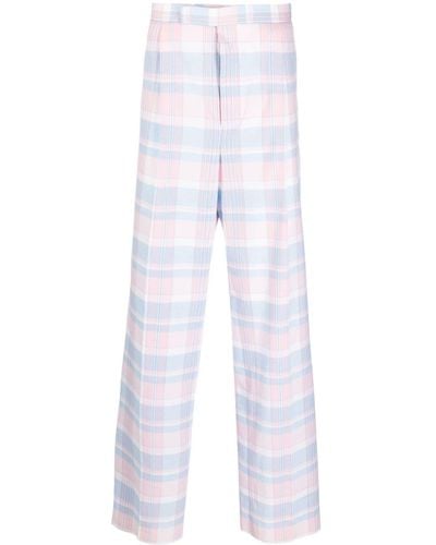 Thom Browne Check Cotton Trousers - White