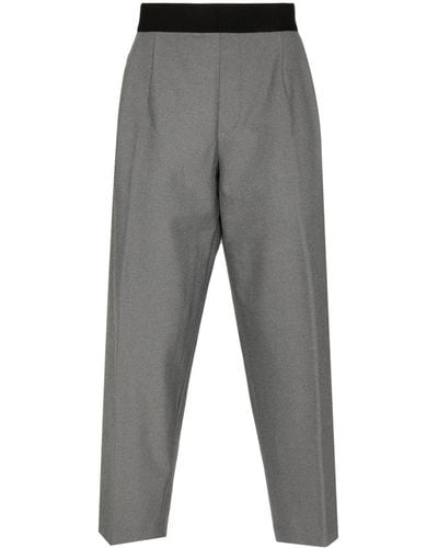 Neil Barrett Elasticated-waist Tapered Trousers - Grey