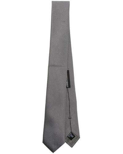 Emporio Armani Krawatte aus Gabardine-Seide - Grau