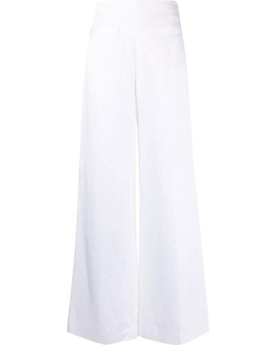 Sandro High-waisted Wide-leg Pants - White