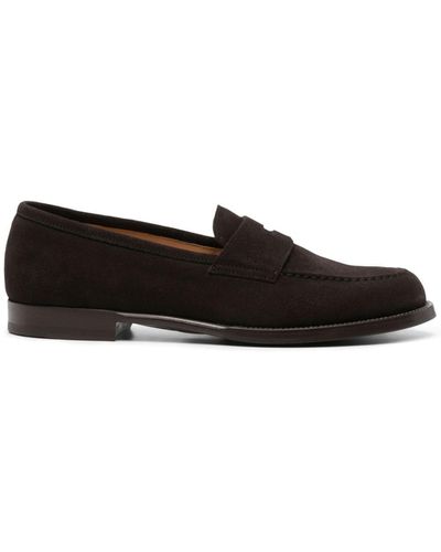 Dunhill Mocassins en daim à entaille penny - Noir