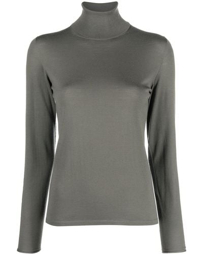 Le Tricot Perugia Roll-neck Long-sleeve Sweater - Gray