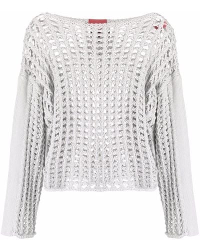 A BETTER MISTAKE Wire Knitted Mesh Sweater - White