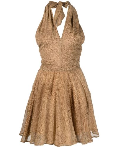 FEDERICA TOSI Graphic-print Sleeveless Dress - Brown