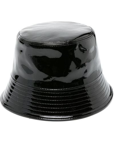 Prada Sombrero de pescador con logo triangular - Negro