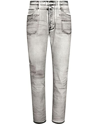 DSquared² Whiskering-effect Mid-rise Slim-fit Jeans - Gray