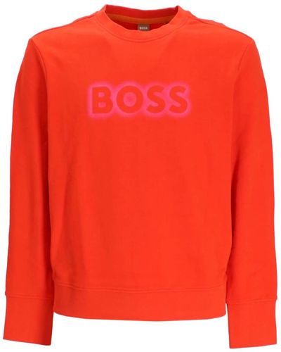 BOSS Jersey-Shirt mit Logo-Print - Rot