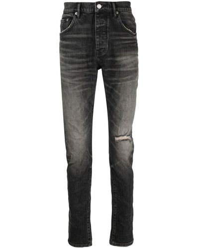 Purple Brand Jeans slim P001 con vita bassa - Grigio