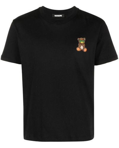 Barrow Teddy Bear-print Cotton T-shirt - Black