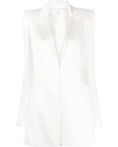 Galvan London Satin Blazer Minidress - White