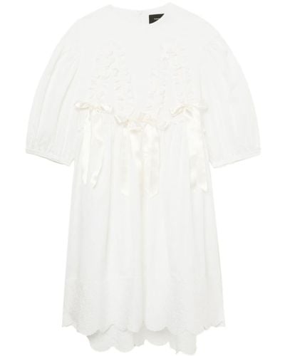 Simone Rocha Bow-detail Cotton Midi Dress - White