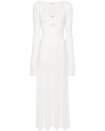 MANURI Scoop-neck Jersey Maxi Dress - White
