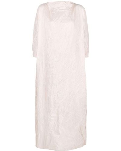 Daniela Gregis Silk Maxi Long-sleeved Dress - White