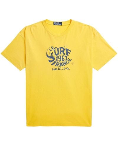 Polo Ralph Lauren T-Shirt mit Slogan-Print - Gelb