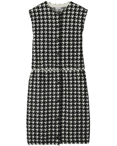 Burberry Houndstooth-pattern Convertible Dress - Black
