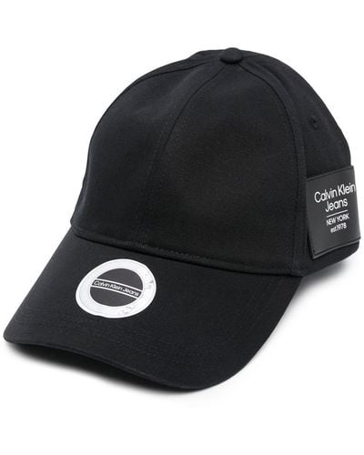 Calvin Klein Logo-patch six-panel cap - Negro