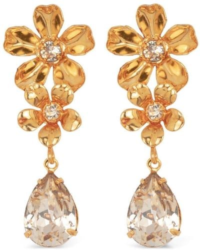 Jennifer Behr 18kt Gold Plated Milena Crystal Drop Earrings - Metallic