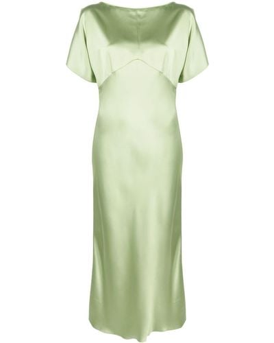 N°21 Slit-sleeve Satin Dress - Green
