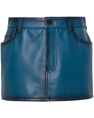 Acne Studios Faded Leather Mini Skirt - Blue