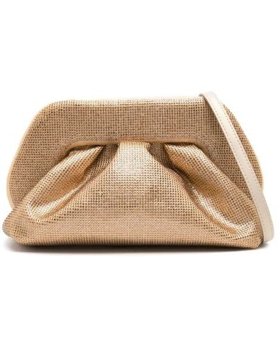 THEMOIRÈ Tia Rhinestone-embellished Clutch Bag - Natural