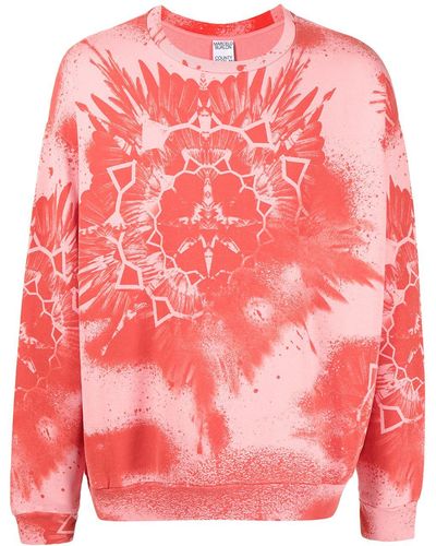 Marcelo Burlon Kaleidoscope Wings Print Cotton Sweatshirt - Pink