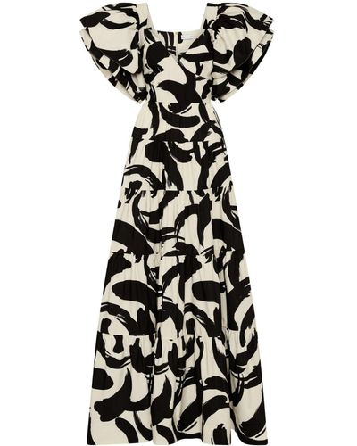 Rebecca Vallance Pompidou Printed Maxi Dress - Black