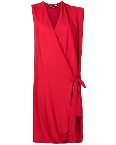UMA | Raquel Davidowicz V-neck Wrap-design Dress - Red