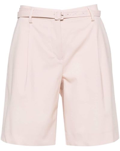 Lardini Belted Pleated Shorts - Pink