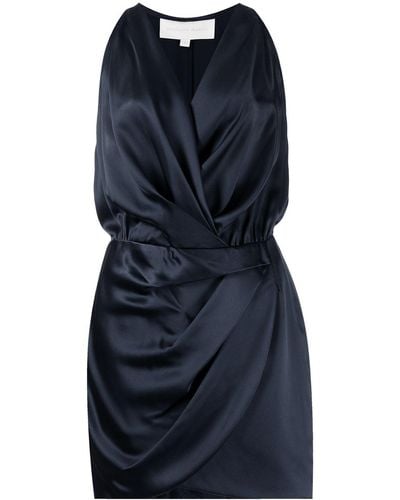 Michelle Mason Robe courte en soie à dos-nu - Noir