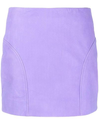 Remain Leather Mini Skirt - Purple
