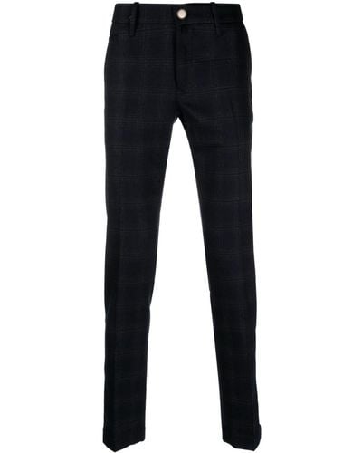 Jacob Cohen Plaid-check Wool-blend Tapered Trousers - Blue