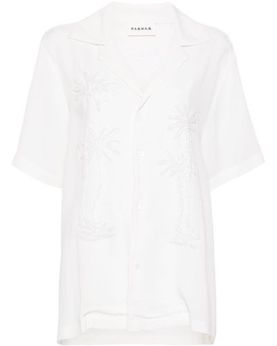 P.A.R.O.S.H. Bead embellished camp-collar shirt - Blanco