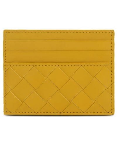 Bottega Veneta Intrecciato Leather Cardholder - Yellow