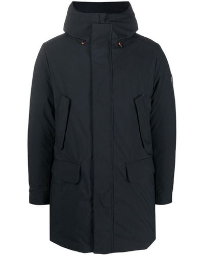 Save The Duck Logo-patch Padded Coat - Blue
