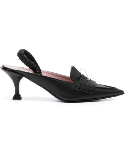 Premiata 65mm Loafer-style Court Shoes - Black