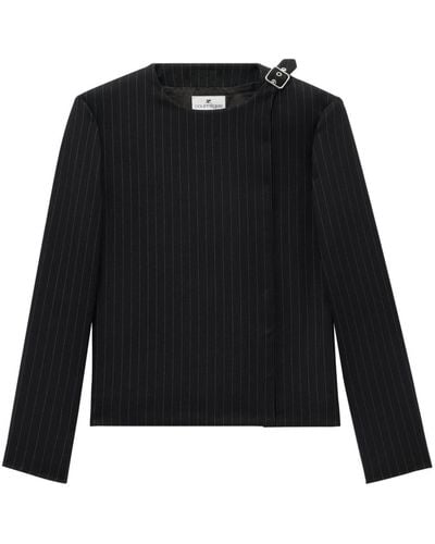 Courreges Tailored Pinstripe Jacket - Black