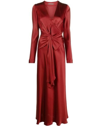Alberta Ferretti Bow-detail Draped Gown - Red