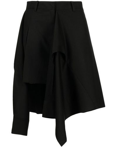 Goen.J Layered Asymmetric Skirt - Black