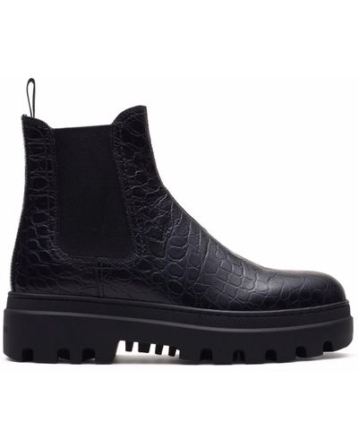 Car Shoe Crocodile-effect Chelsea Boots - Black
