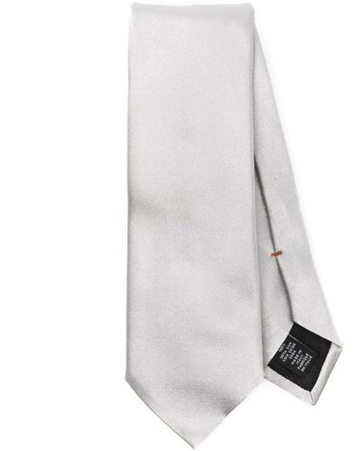 Zegna Pointed-tip Silk Tie - White
